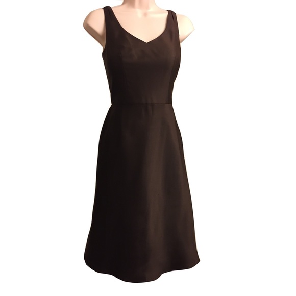 Sleeveless Brown Silk Ann Taylor Dress - Picture 5 of 6